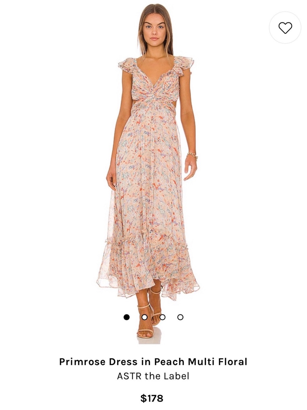 Astr Peach Floral Twist-Front Maxi Dress
